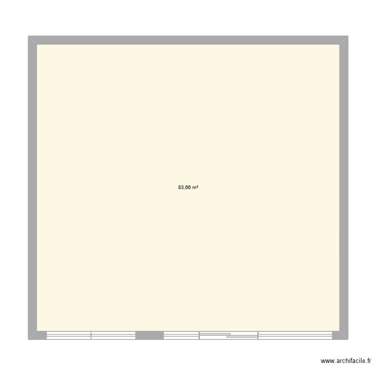tabac. Plan de 1 pièce et 84 m2