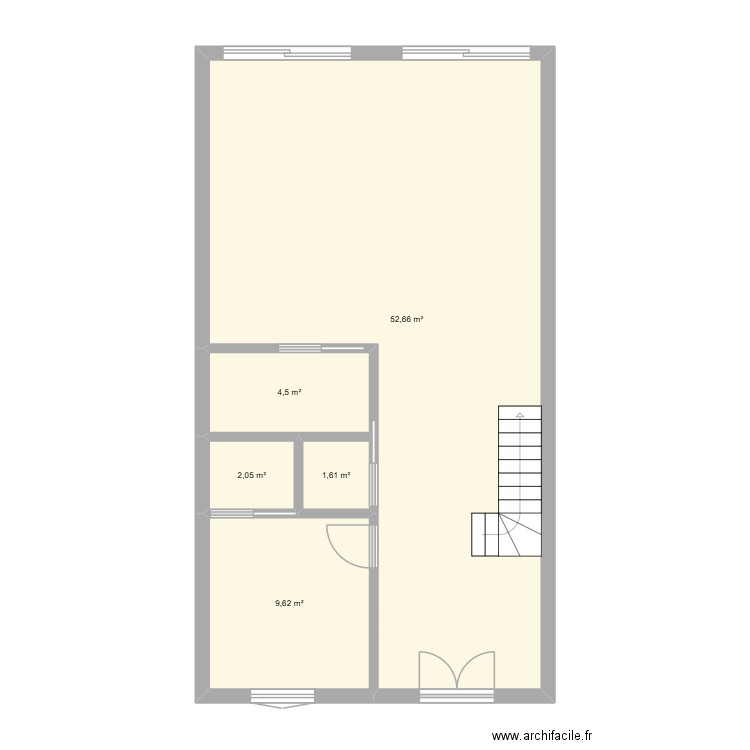 Maison Copponex rdc. Plan de 5 pièces et 70 m2