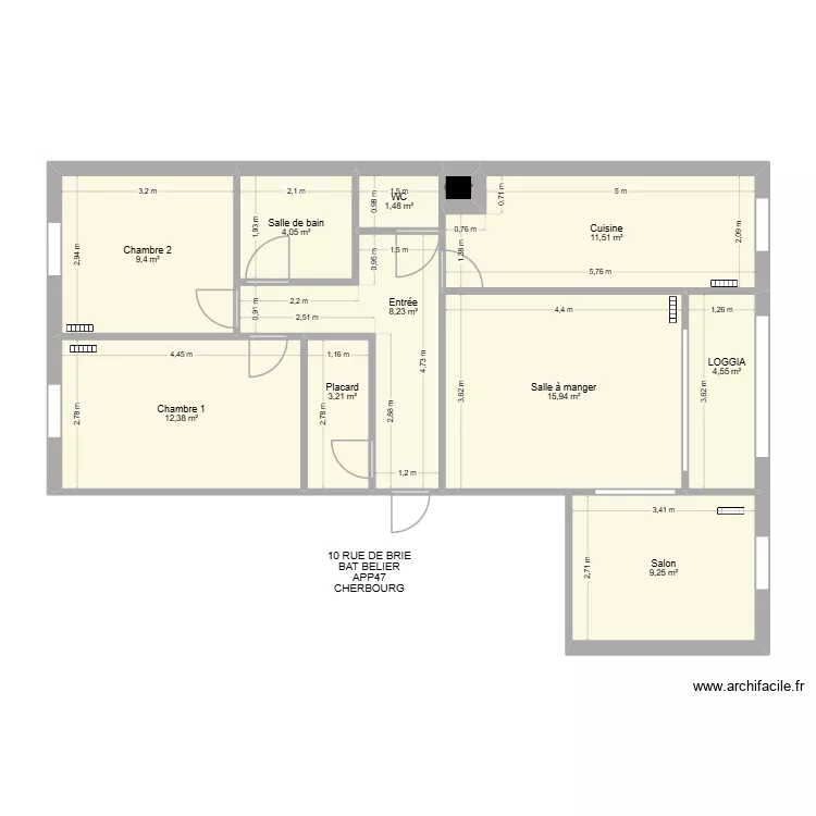 BAT BELIER APP47. Plan de 11 et 80 m² BAT BELIER APP47. Plan de 11 et 80 m²