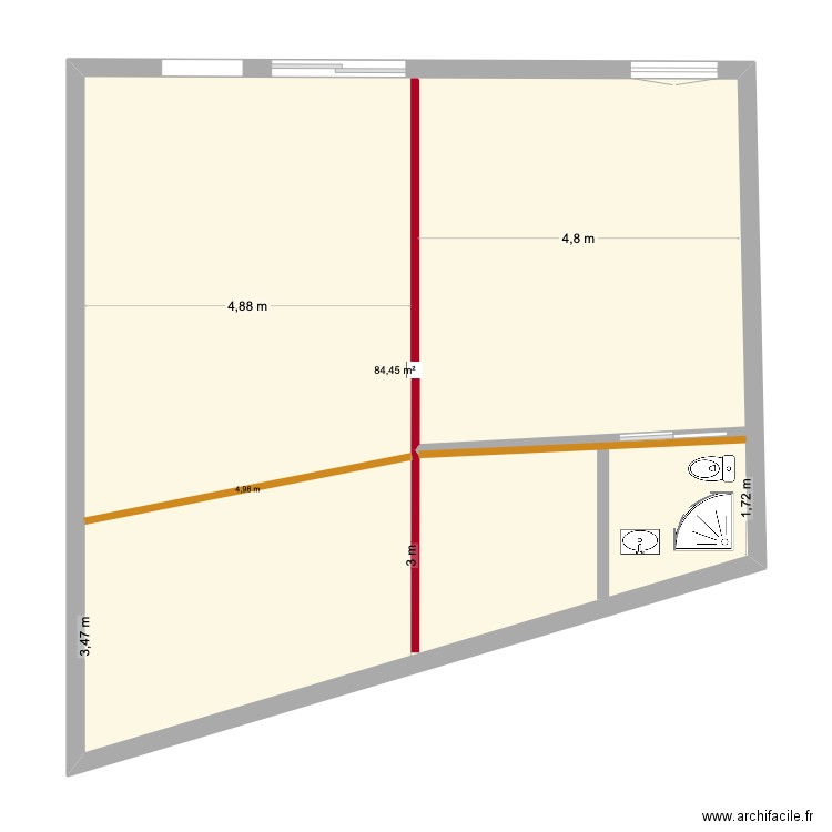 Chai PLAN 1. Plan de 2 pièces et 169 m2