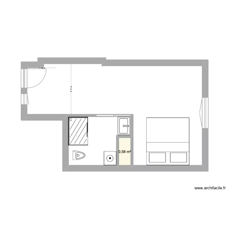 T1 SABELLE remembrer. Plan de 1 pièce et 1 m² T1 SABELLE remembrer. Plan de 1 pièce et 1 m²