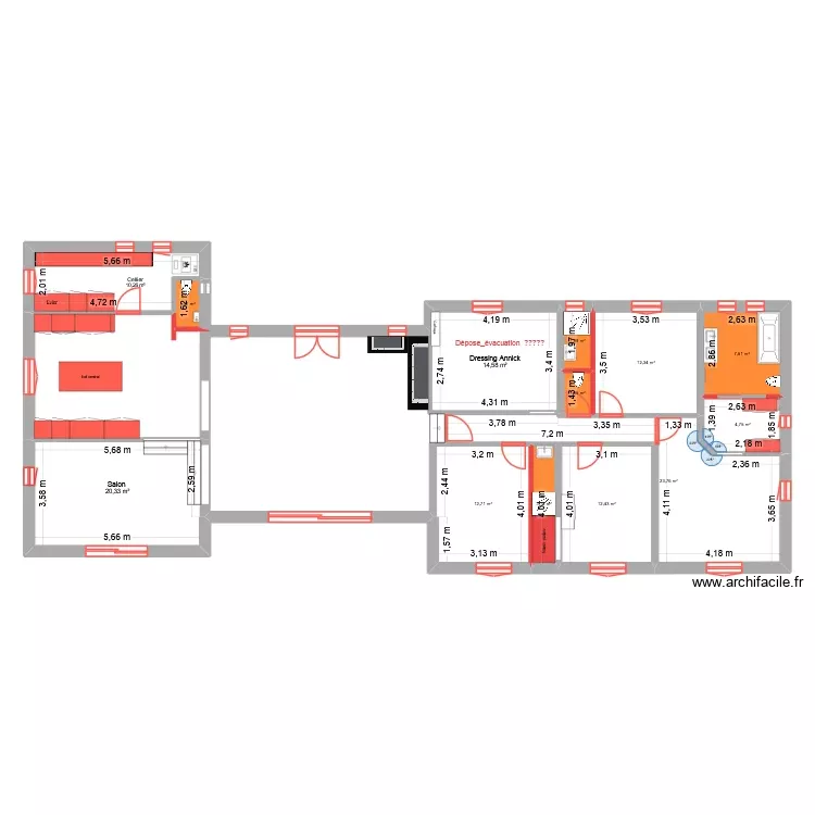 CRUYES - Démolition_Evacuation. Plan de 13 Pièces et 126 m² CRUYES - Démolition_Evacuation. Plan de 13 Pièces et 126 m²