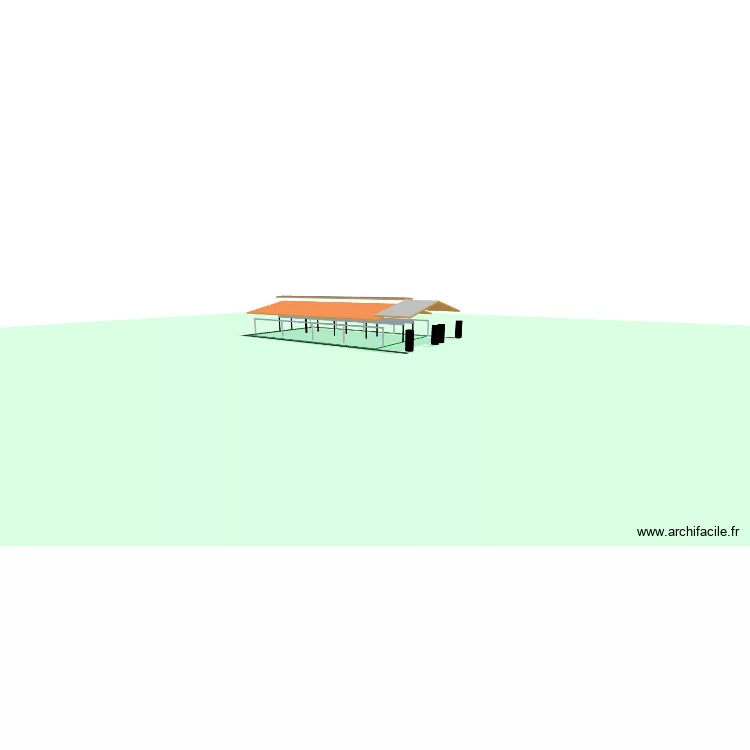 HANGAR. Plan de 3  et 319 m²