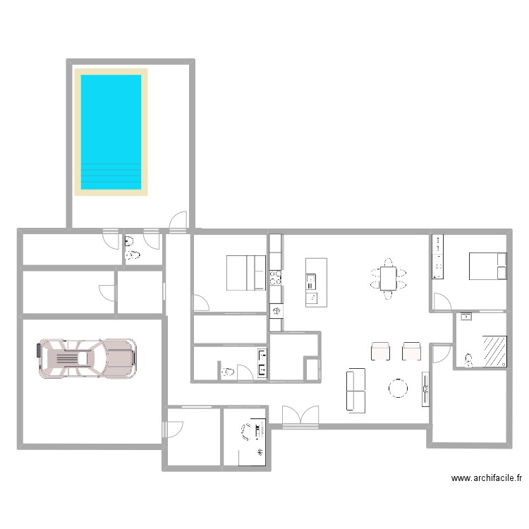 maison préliminaire. Plan de 11 pièces et 135 m2