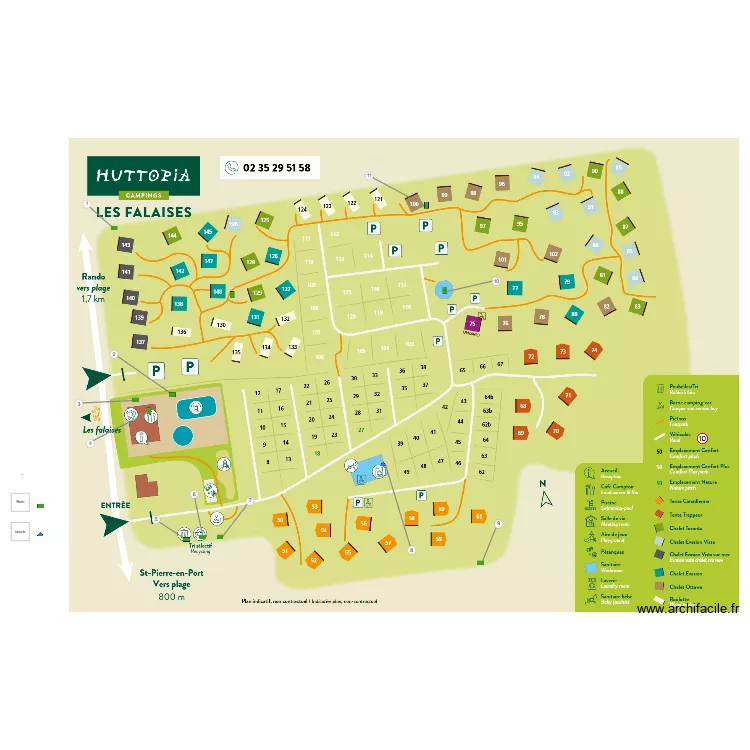 HUTTOPIA LES FALAISES. Plan de 