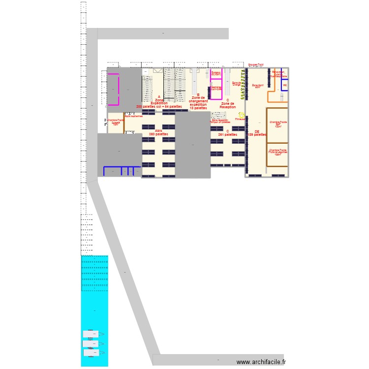 22D 2800m². Plan de 19 pièces et 3937 m2