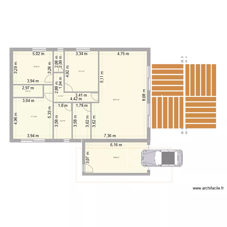 ami vero 3. Plan de 8  et 131 m²