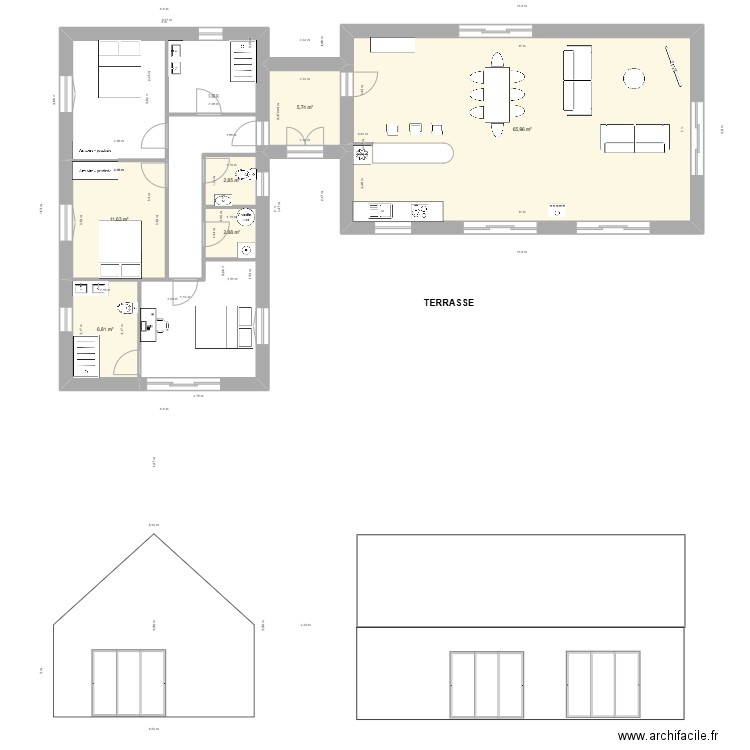 Koya JOB 2. Plan de 6 pièces et 96 m2
