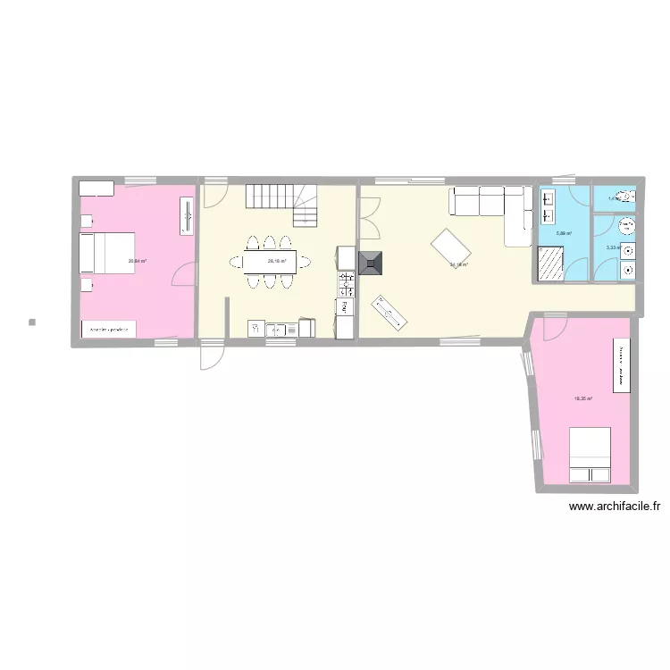 plan brut courte cav&eacute;e 1ere projection. Plan de 