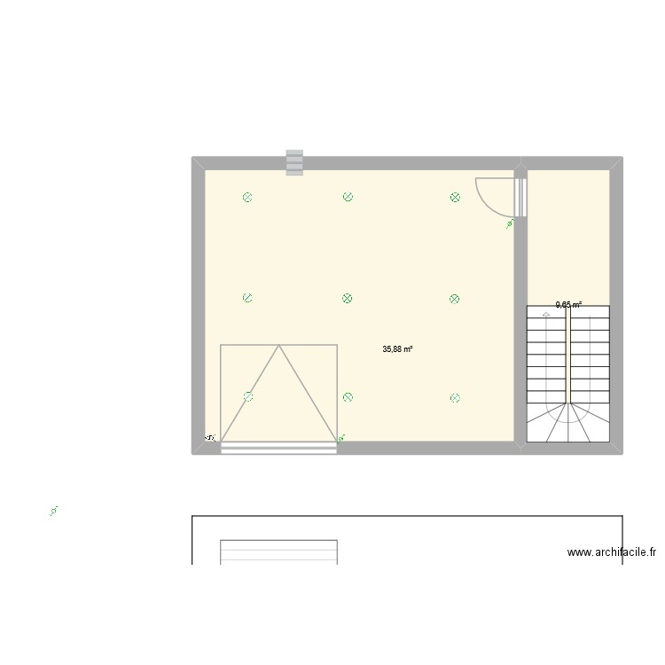 Garage. Plan de 2 pièces et 46 m2