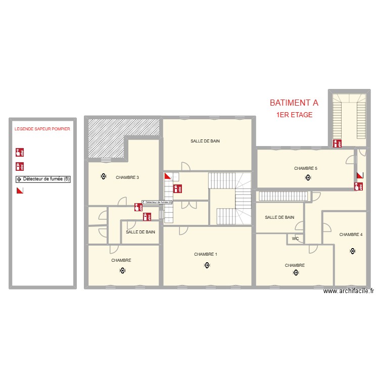 BAT A 1ER ETAGE. Plan de 15 pièces et 479 m2