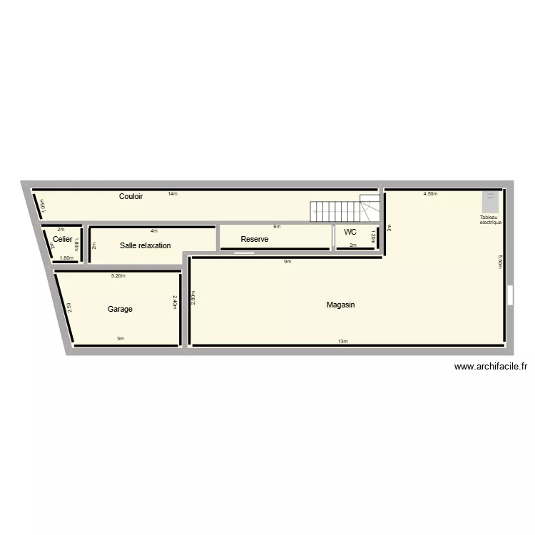 Rez de chaussée. Plan de 7 pièces et 115 m² Rez de chaussée. Plan de 7 pièces et 115 m²