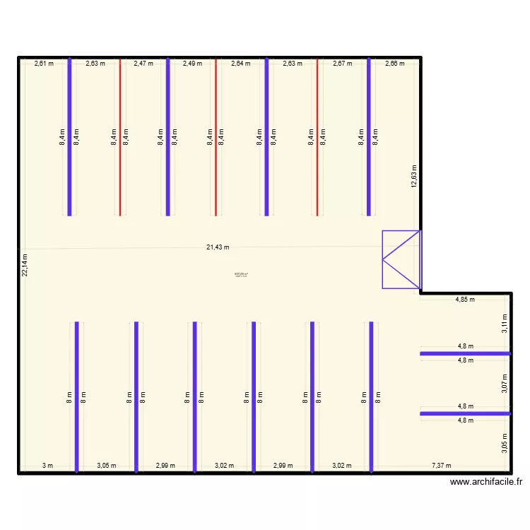 hangar  avec box. Plan de 1  et 507 m²