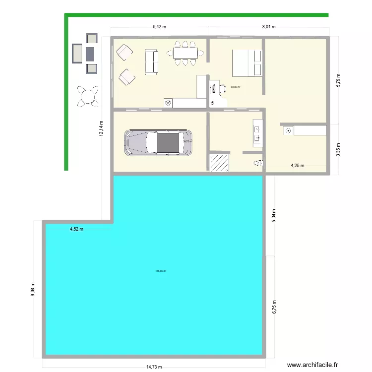 plan vierge titou 2. Plan de 3  et 277 m²
