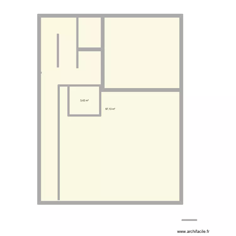 rez de chauss&eacute;. Plan de 2  et 106 m²