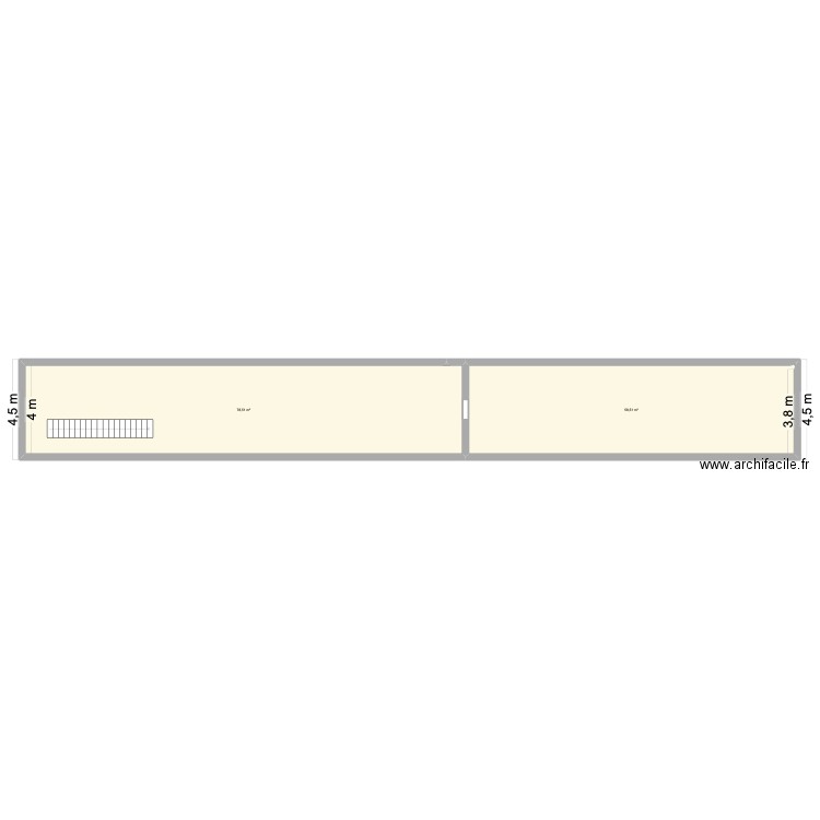 1/100. Plan de 2 pièces et 137 m2