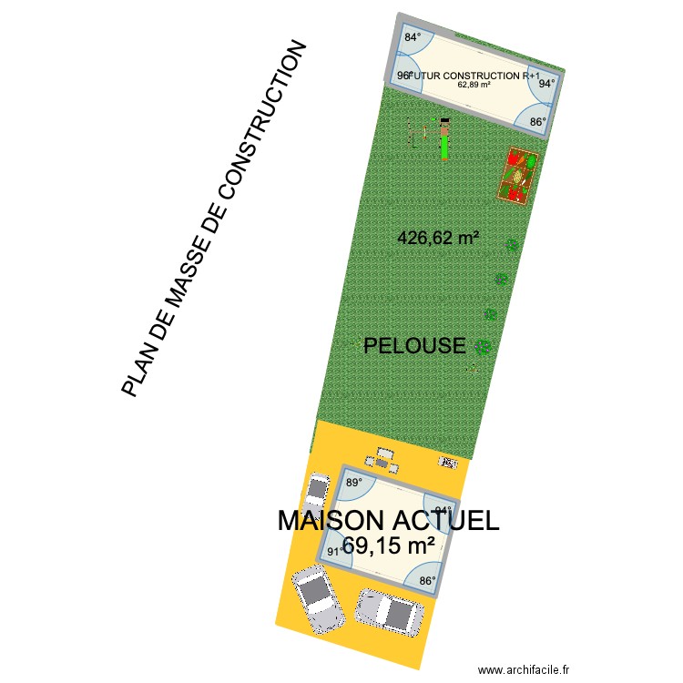 PLAN DE MASSE. Plan de 2 pièces et 132 m2