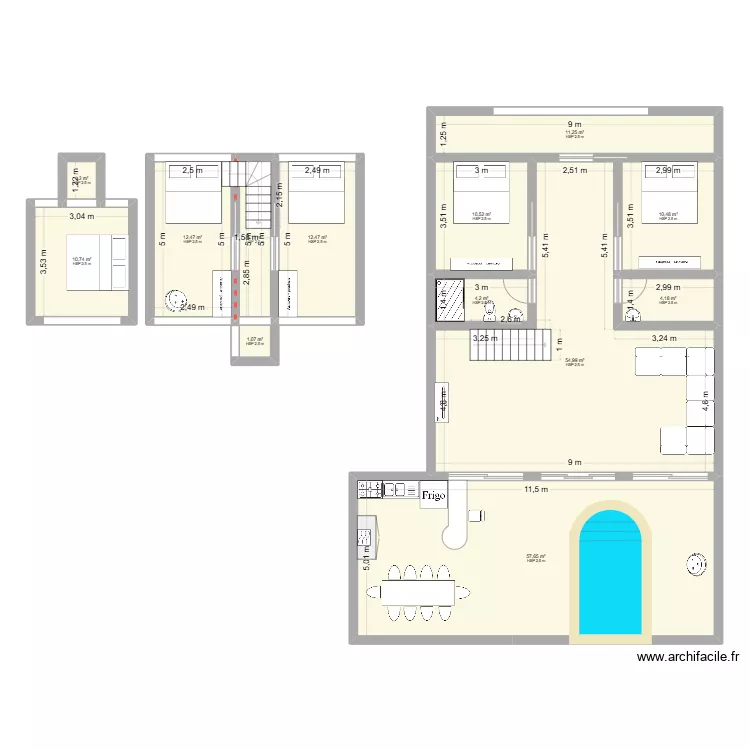 Large Aframe. Plan de Large Aframe. Plan de
