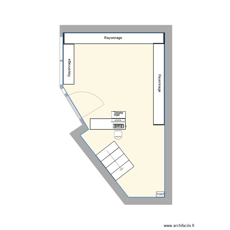 plan après  aménagement otaku galerie gare. Plan de 0 pièce et 0 m2