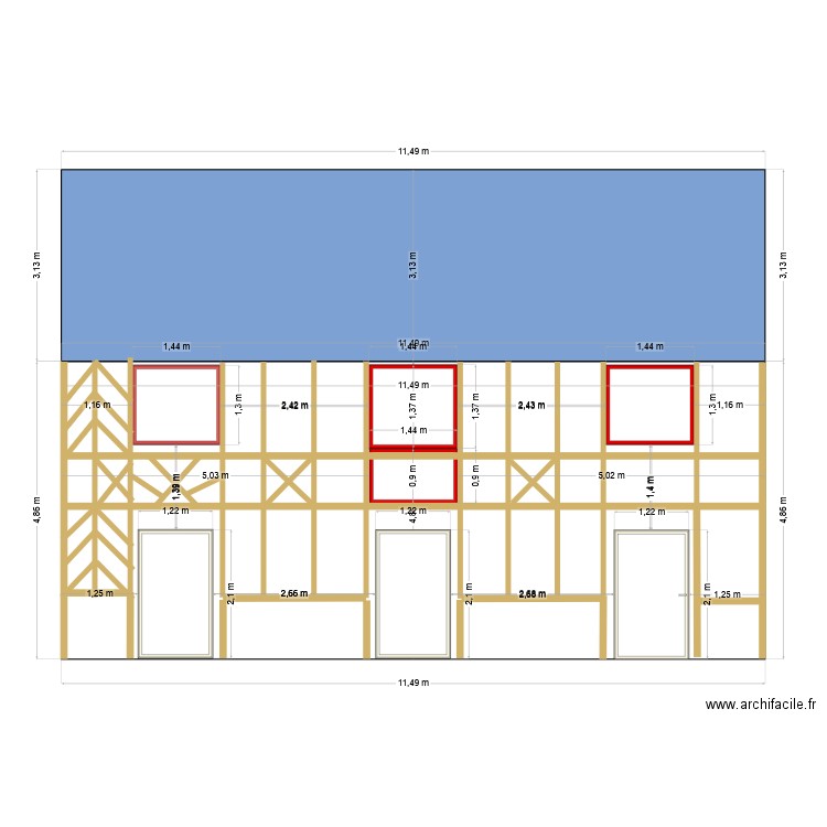 façade nord bât 1. Plan de 0 pièce et 0 m2