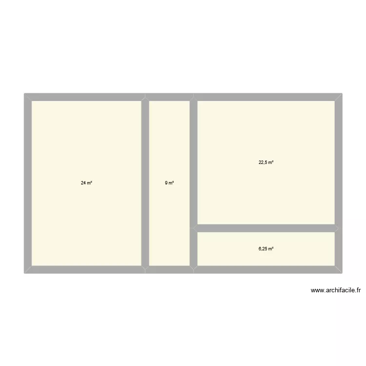champignognere. Plan de 4  et 62 m²