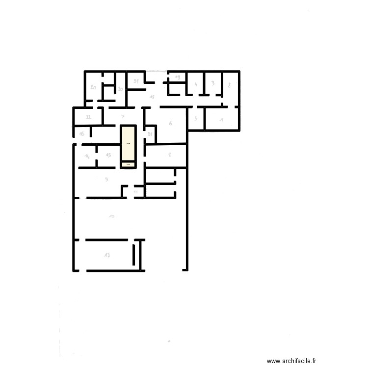plan pdt. Plan de 2 pièces et 15 m2