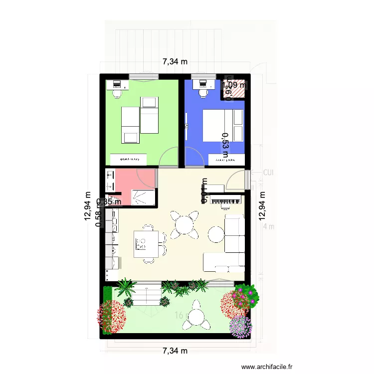 sevres 6. Plan de 7 et 80 m² sevres 6. Plan de 7 et 80 m²