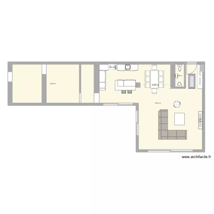 RDC MAISON JC - SALON FACE ENTREE. Plan de 3 et 98 m² RDC MAISON JC - SALON FACE ENTREE. Plan de 3 et 98 m²