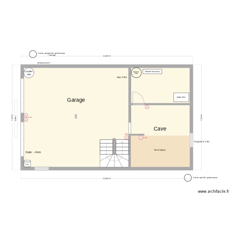 Alabri-Jean. Plan de 3 pièces et 79 m2