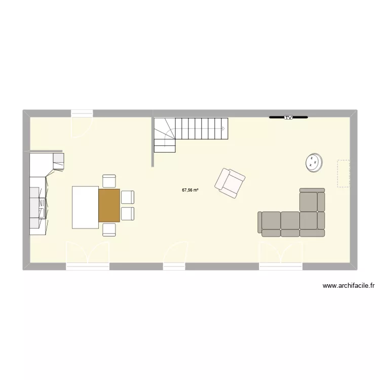 maison amenagement 1. Plan de 1 Pièce et 68 m² maison amenagement 1. Plan de 1 Pièce et 68 m²