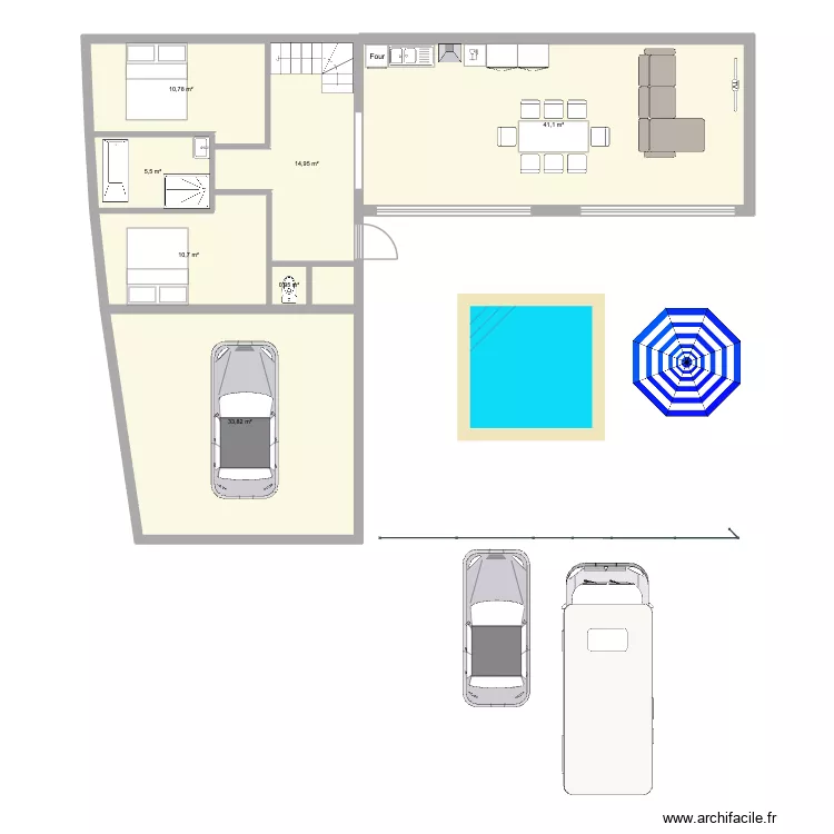 artigues. Plan de 7  et 118 m²