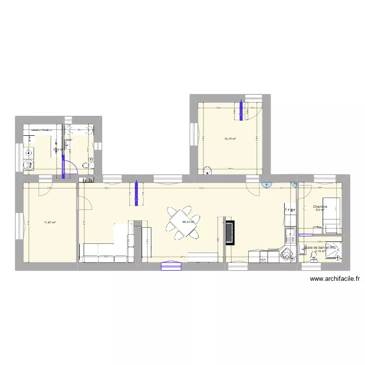 maison Lucia dressing. Plan de maison Lucia dressing. Plan de