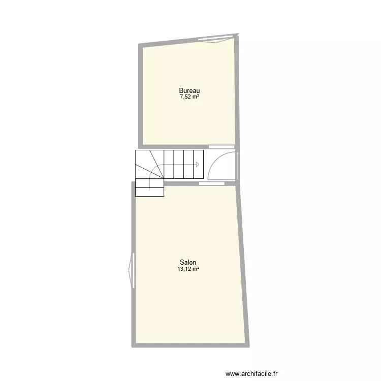 APPART BEAUVALLON 1ER ETAGE. Plan de 2  et 21 m²