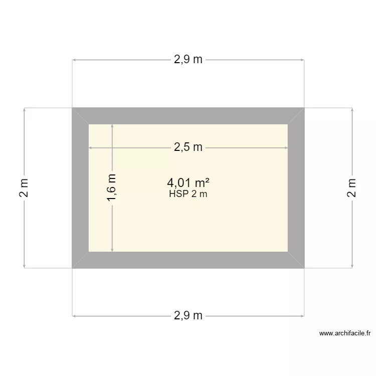 LOCAL TECHNIQUE PISCINE. Plan de 1  et 4 m²