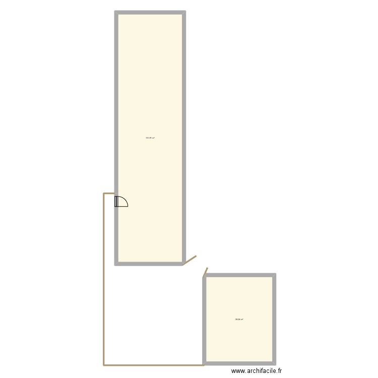croquis cloture. Plan de 2 pièces et 138 m2
