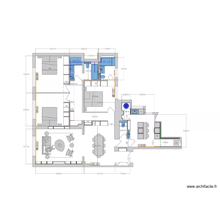 Accacias Chauffage. Plan de 