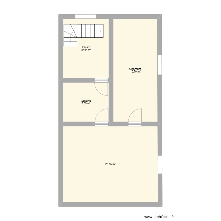 Annexe - 1er étage. Plan de 4 pièces et 60 m2