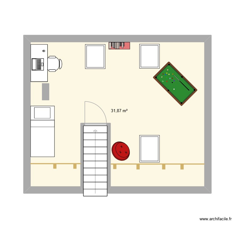 Combles. Plan de 0 pièce et 0 m2