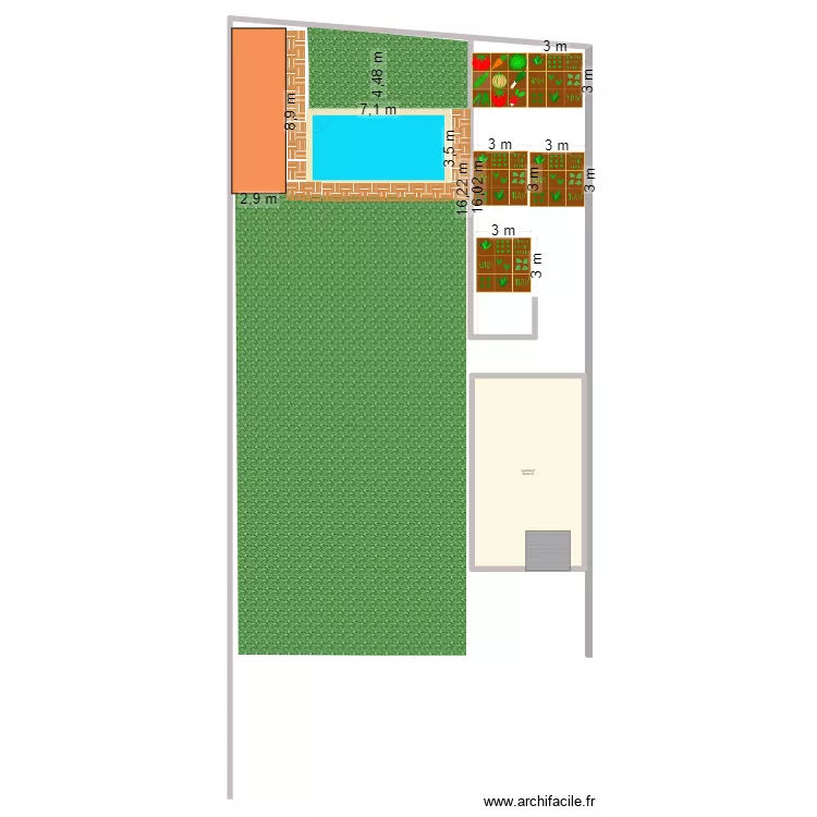 JARDIN PILINSKI. Plan de 1 pièce et 60 m² JARDIN PILINSKI. Plan de 1 pièce et 60 m²