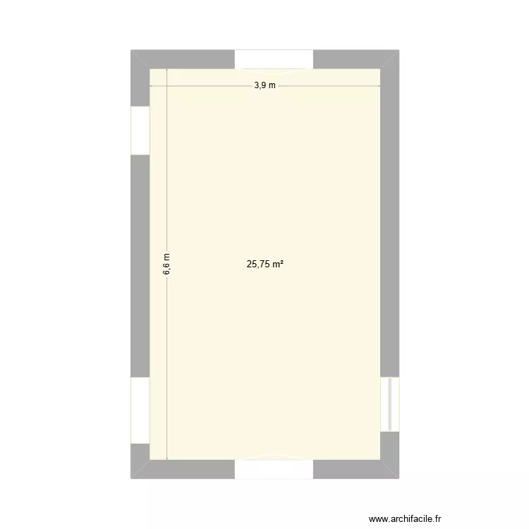 ME4 - Living rez-de-chauss&eacute;e. Plan de 1  et 26 m²