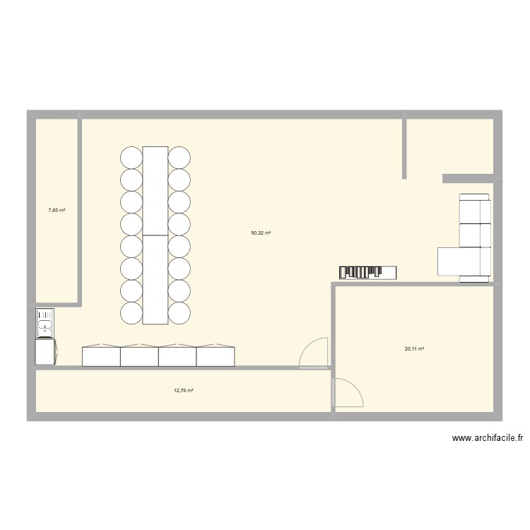 etage site 1. Plan de 4 pièces et 131 m2