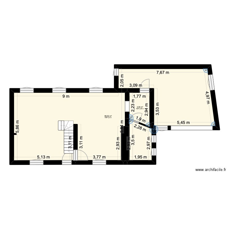 plan maison treon. Plan de 2 pièces et 94 m2