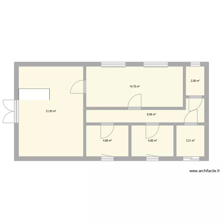 bureau dialux. Plan de 7  et 59 m²