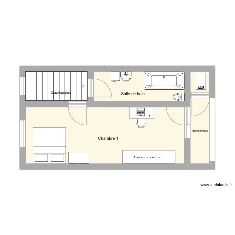 Jette 2. Plan de 5 pièces et 30 m2