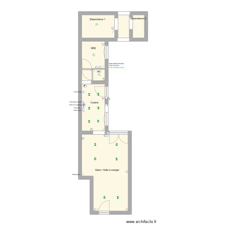 mericourt. Plan de 8 pièces et 37 m2