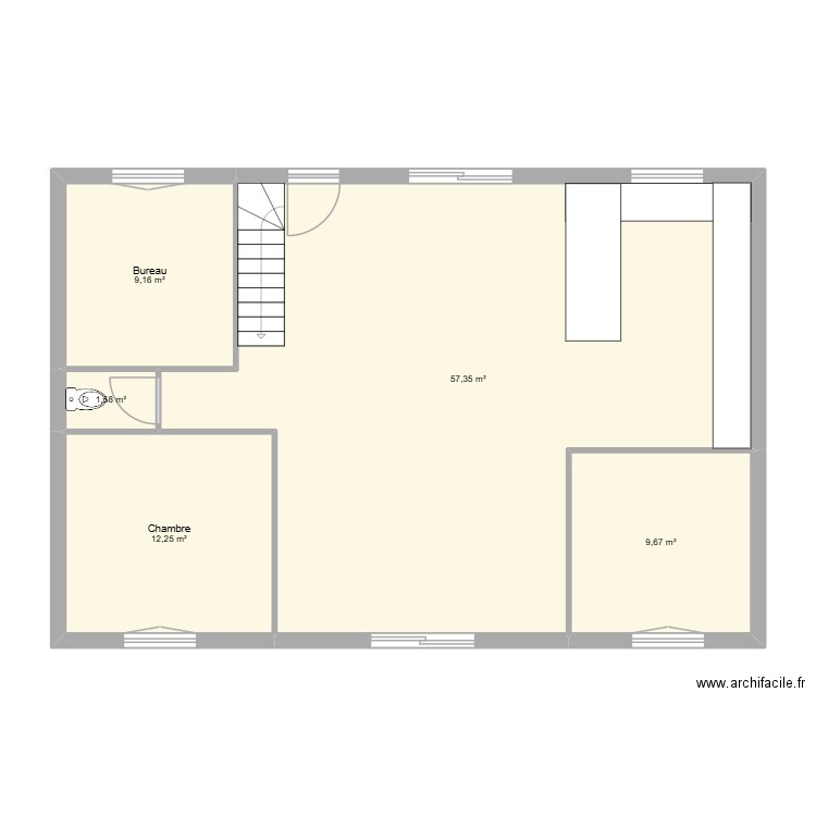mery3. Plan de 5 pièces et 90 m2