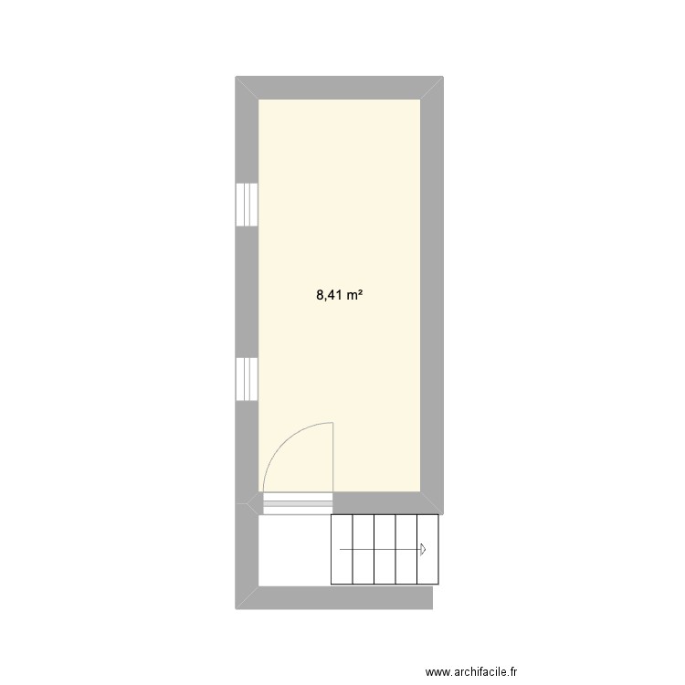 Kuca. Plan de 1 pièce et 8 m2