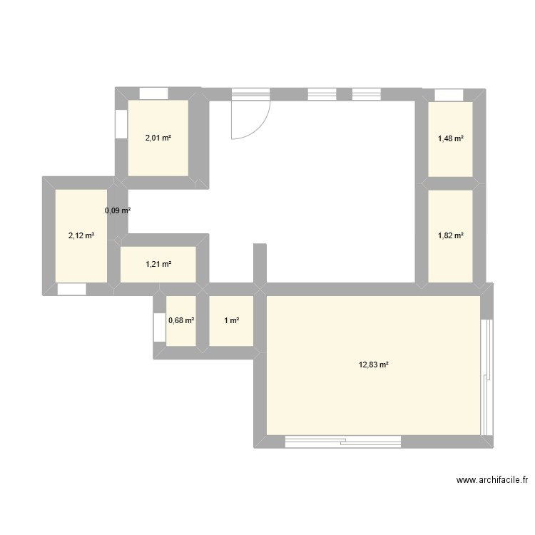 creche. Plan de 9 pièces et 23 m2
