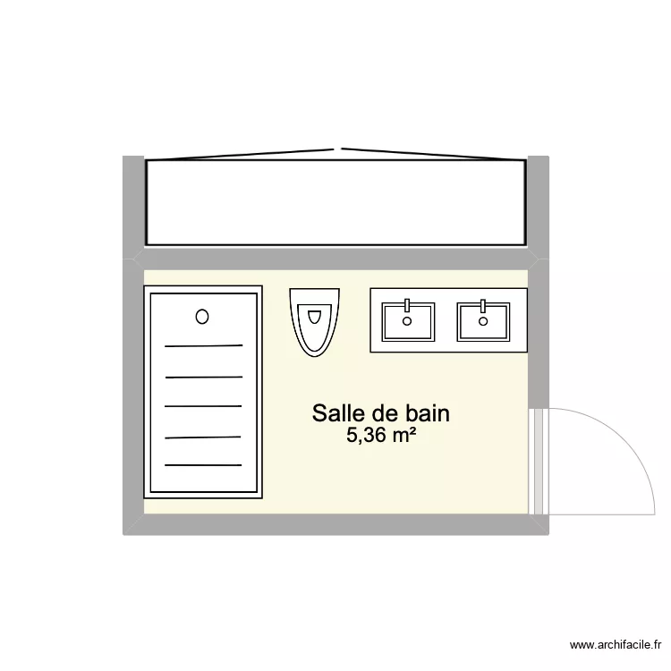 salle de bain R0. Plan de 