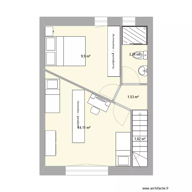 Logement 4 R+1 variante 3. Plan de Logement 4 R+1 variante 3. Plan de